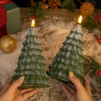 Christmas Tree LED Flameless Candle — Battery Operated with 3D Flame Wick