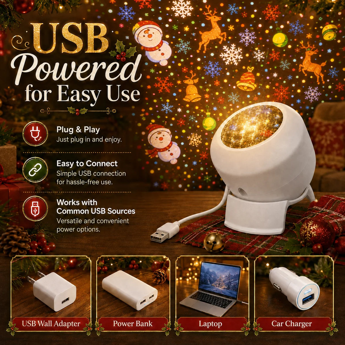 SantaSky™ Projector Magical Holiday Lights at Home