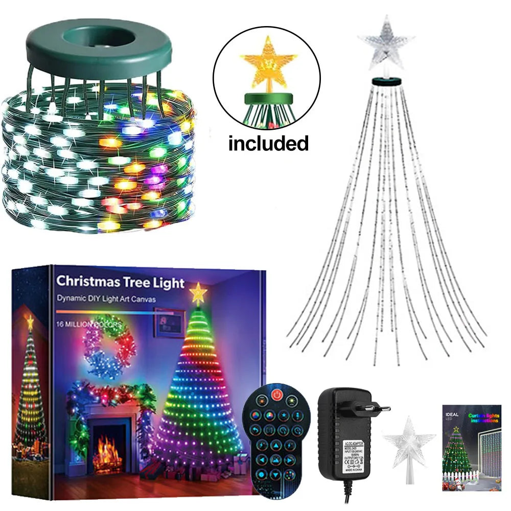 SyncGlow™ Tree Lights 🎄🎶 — App-Controlled RGB Music Sync