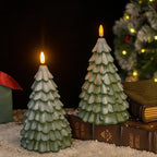 Christmas Tree LED Flameless Candle — Battery Operated with 3D Flame Wick