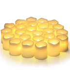 24-Piece Flameless LED Tea Light Candles – Warm White Flickering Lights for Halloween, Christmas, Weddings & Home Decor