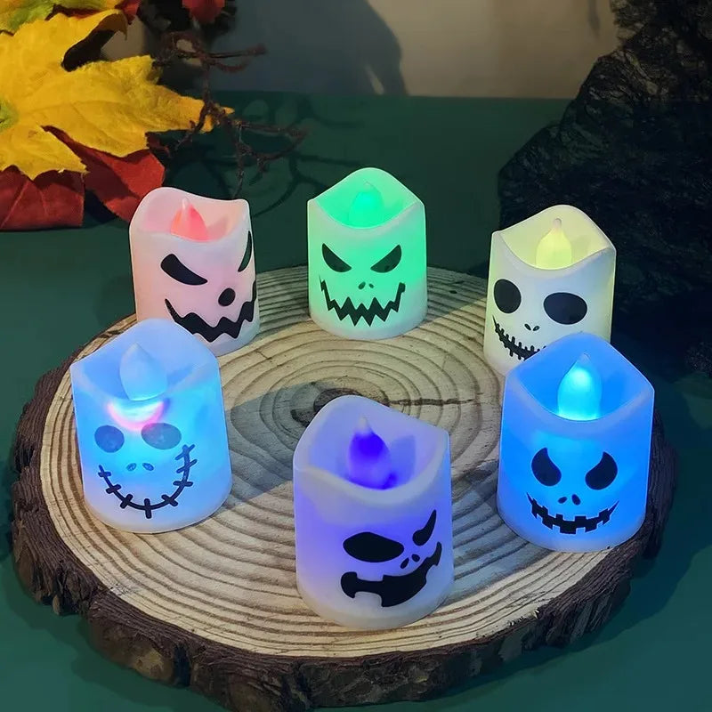 Halloween LED Ghost Pumpkin Candle Lights – Glowing Party Decor