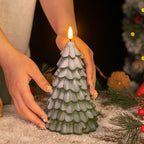 Christmas Tree LED Flameless Candle — Battery Operated with 3D Flame Wick