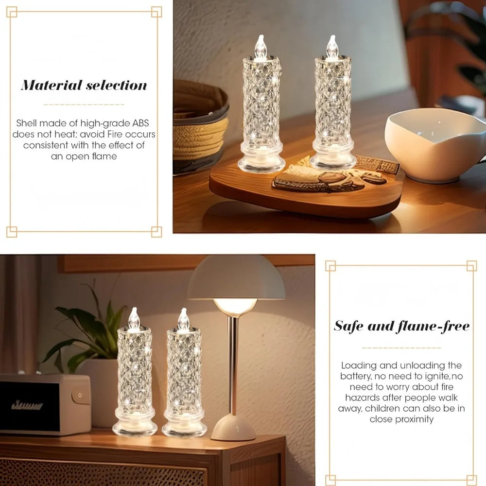Crystal Rose LED Candles: Safe, Sparkling Romance Without Flames ✨