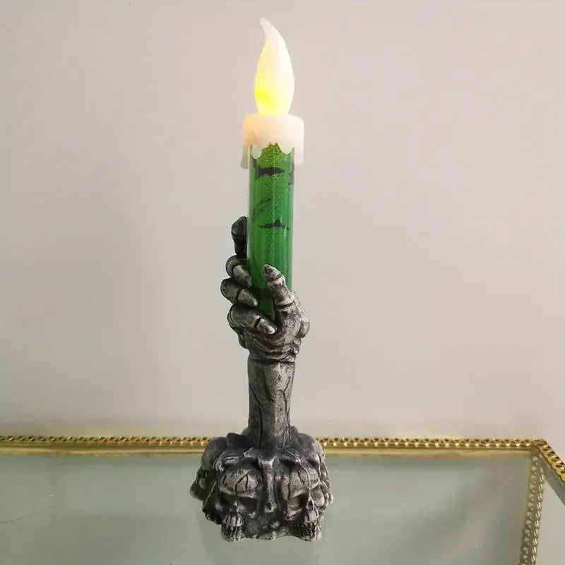 Skeleton Hand Flameless Candles Spooky Halloween Decor Tell me when that’s in.