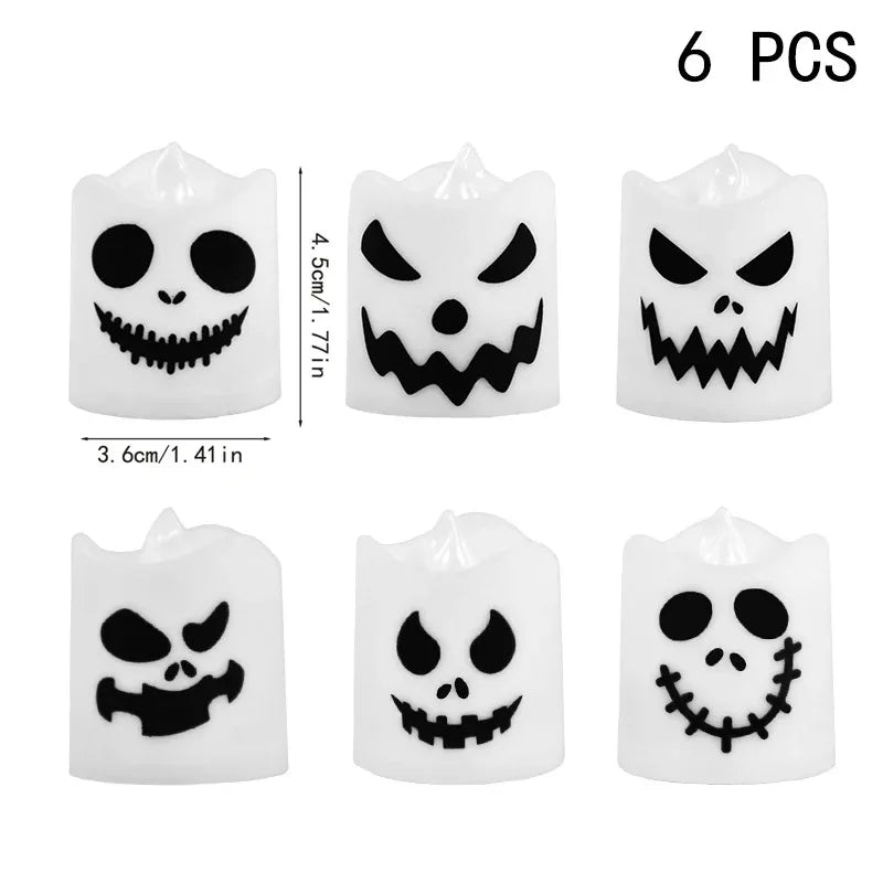 Halloween LED Ghost Pumpkin Candle Lights – Glowing Party Decor